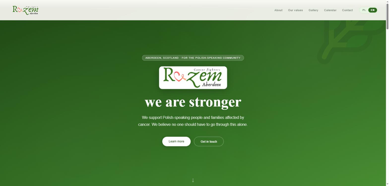 RAZEM Aberdeen website displayed on desktop